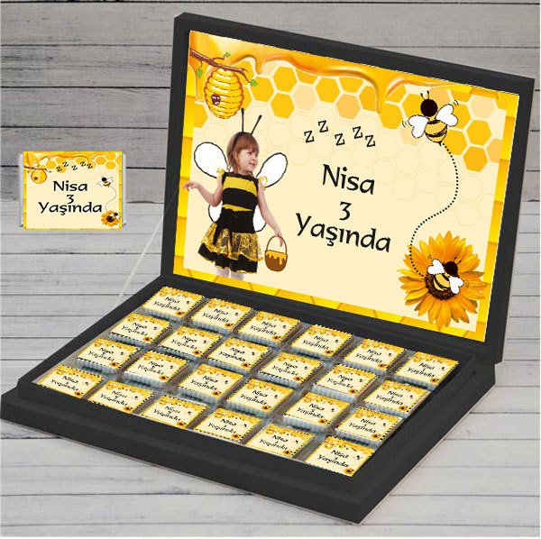 Arı Temalı Kişiye Özel Çikolata