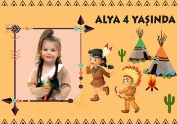 Kızılderili Temalı Kişiye Özel Afiş