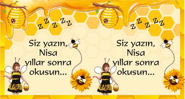 Arı Temalı Kişiye Özel Hatıra Kartı 6 Adet