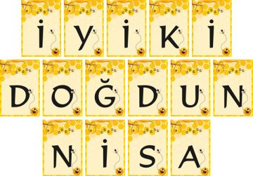 Arı Temalı Kişiye Özel Asma Bayrak Afiş 4 Metre