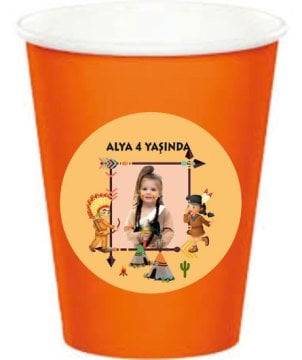 Kızılderili Temalı Kişiye Özel Bardak 6 Adet