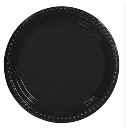 Siyah Plastik Tabak 10 Adet