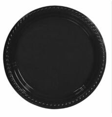 Siyah Plastik Tabak 10 Adet