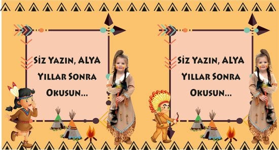 Kızılderili Temalı Kişiye Özel Hatıra Kartı 6 Adet