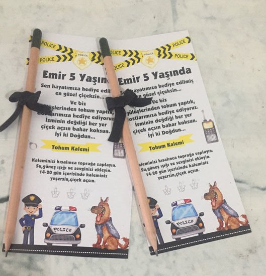 Polis Temalı Kişiye Özel Tohum Kalemi 6 Adet