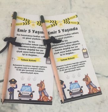 Polis Temalı Kişiye Özel Tohum Kalemi 6 Adet