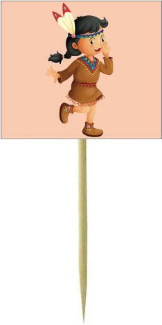 Kızılderili Temalı Kişiye Özel Küçük Kürdan2   12 Adet