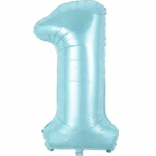 1 Rakam Folyo Mavi Balon