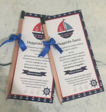 Denizci Temalı Kişiye Özel Tohum Kalemi 6 Adet