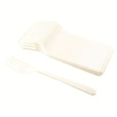 Beyaz Plastik Çatal 25 Adet