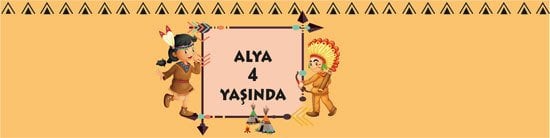 Kızılderili Temalı Kişiye Özel Peçete Sargısı 6 Adet