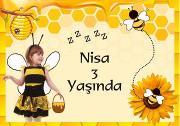 Arı Temalı Kişiye Özel Afiş