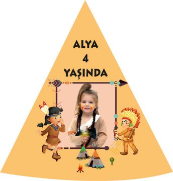 Kızılderili Temalı Kişiye Özel Şapka 6 Adet