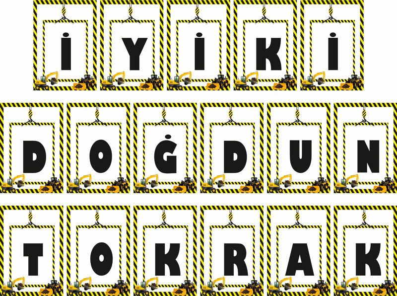 İnşaat Temalı Kişiye Özel Asma Bayrak Afiş 4 Metre