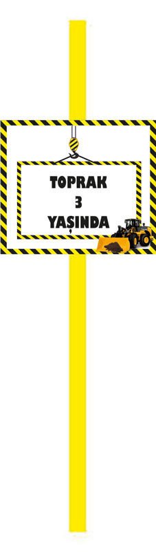 İnşaat Temalı Kişiye Özel Pipet 6 Adet