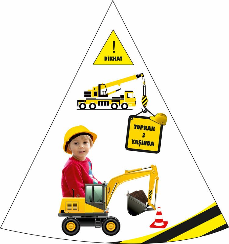 İnşaat Temalı Kişiye Özel Şapka 6 Adet