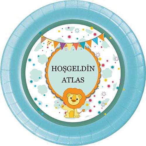 Sevimli Aslan Kişiye Özel Tabak 6 Adet