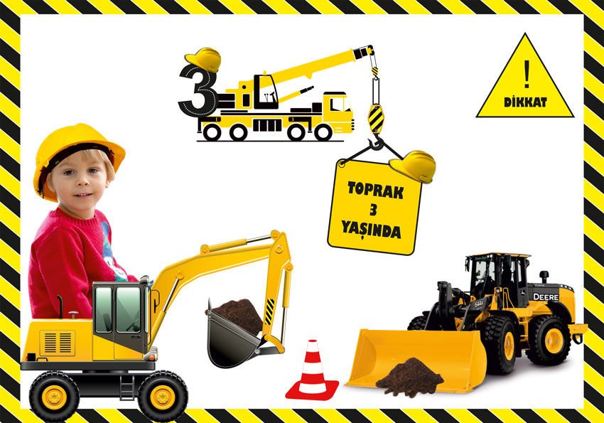 İnşaat Temalı Kişiye Özel Afiş 35X50 CM