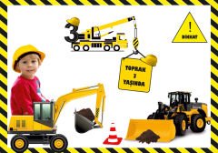 İnşaat Temalı Kişiye Özel Afiş 35X50 CM