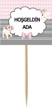 Kuzu Temalı Kişiye Özel Küçük Kürdan Süs 12 Adet