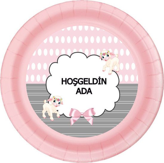 Kuzu Temalı Kişiye Özel Tabak 6 Adet