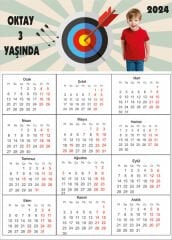 Okçu Temalı Kişiye Özel Takvim Magnet 4 Adet