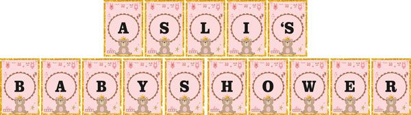 Baby Shower Kişiye Özel Asma Bayrak Afiş 4 Metre