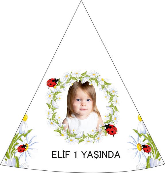 Papatya Temalı Kişiye Özel Şapka 6 Adet