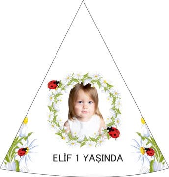 Papatya Temalı Kişiye Özel Şapka 6 Adet