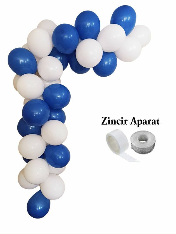 Lacivert Beyaz Zincir Balon