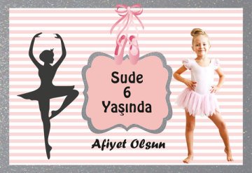 Balerin Temalı Kişiye Özel Amerikan Servisi 6 Adet