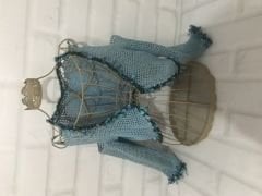 Naylon İpten Yapılmış Omuzu Açık Hırka S Beden