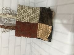 Otantik El Dikimi Astarlı Kadife Kumaş Çantası