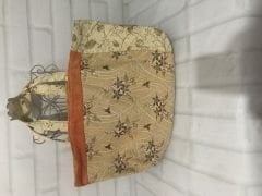 Otantik El Dikimi Astarlı Kadife Kumaş Çantası