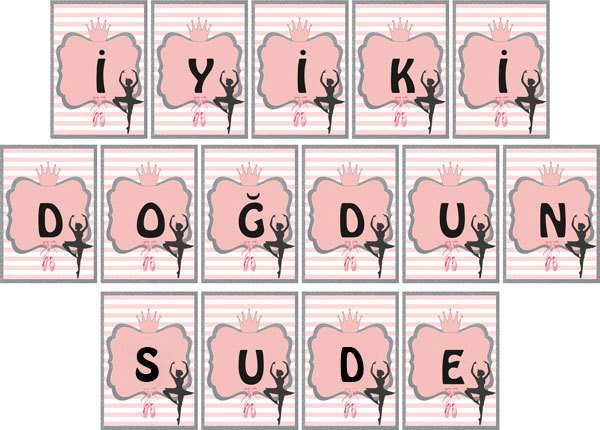 Balerin Temalı Kişiye Özel Asma Bayrak Afiş 4 Metre