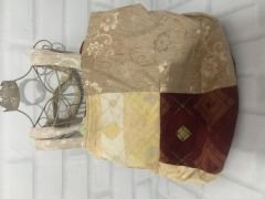 Otantik El Dikimi Astarlı Kadife Kumaş Çantası