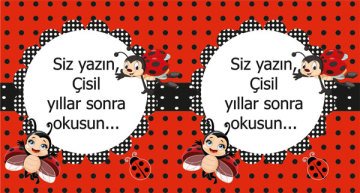 Uğur Böceği Temalı Kişiye Özel Hatıra Kartı 6 Adet