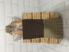 Otantik El Dikimi Astarlı Kadife Kumaş Çantası