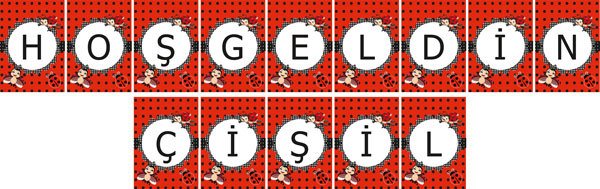 Uğur Böceği Temalı Kişiye Özel Asma Bayrak Afiş 4 Metre