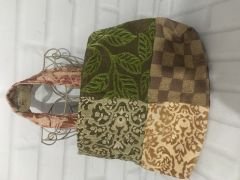 Otantik El Dikimi Astarlı Kadife Kumaş Çantası