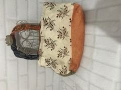 Otantik El Dikimi Astarlı Kadife Kumaş Çantası