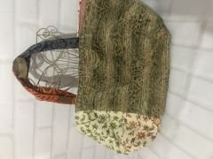 Otantik El Dikimi Astarlı Kadife Kumaş Çantası