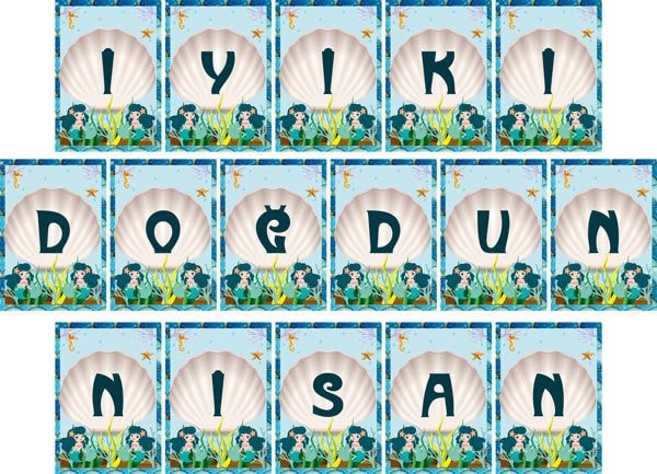 Deniz Kızı Temalı Kişiye Özel Asma Bayrak Afiş 4 Metre