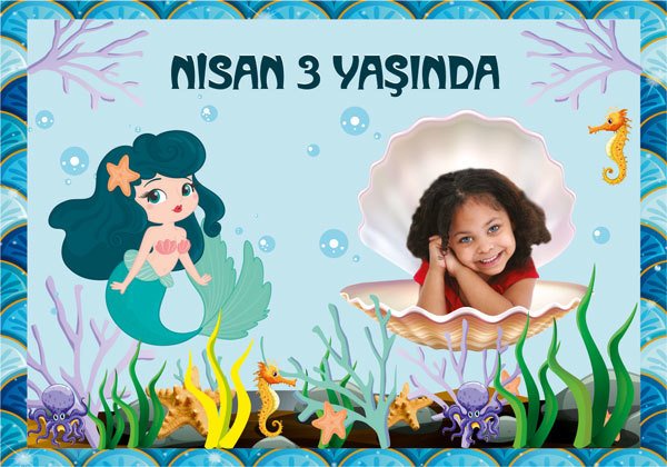 Deniz Kızı Temalı Kişiye Özel Magnet 10 Adet