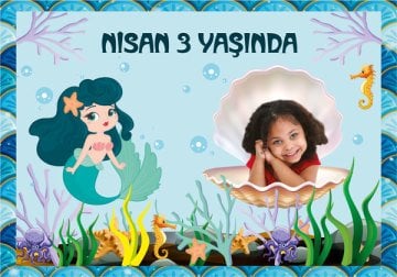 Deniz Kızı Temalı Kişiye Özel Magnet 10 Adet