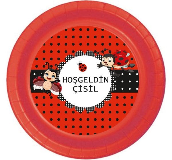 Uğur Böceği Temalı Kişiye Özel Tabak 6 Adet