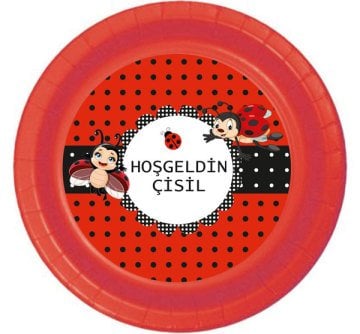 Uğur Böceği Temalı Kişiye Özel Tabak 6 Adet