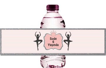 Balerin Temalı Kişiye Özel Su Şişesi Sargısı 6 Adet