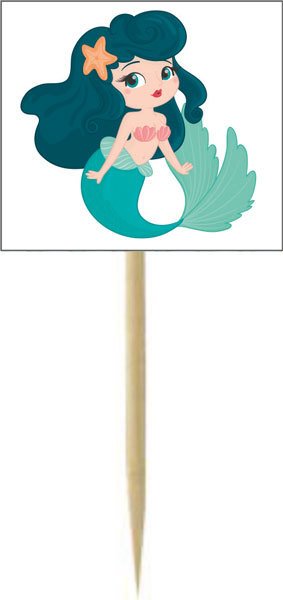 Deniz Kızı Temalı Kişiye Özel Küçük Kürdan2  12 Adet