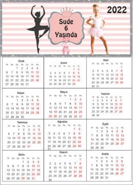 Balerin Temalı Kişiye Özel Takvim Magnet 4 Adet